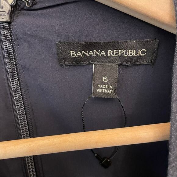 Banana Republic Rugby Stripe Shift Dress Size 6 Blue Womens Sleeveless Modest - Picture 4 of 7